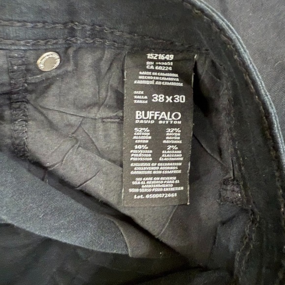 Buffalo David Bitton Archer Slim Stretch Black Jeans Mens 38x30 - Picture 5 of 6